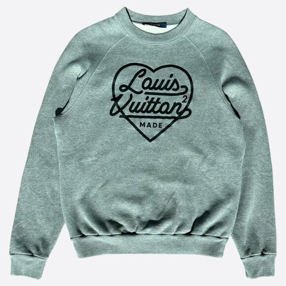 Louis Vuitton Nigo Grey & Black Heart Logo Sweater - Picture 1 of 8